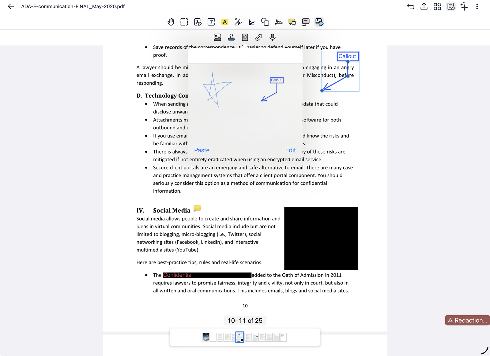 Saved markup ready to paste
