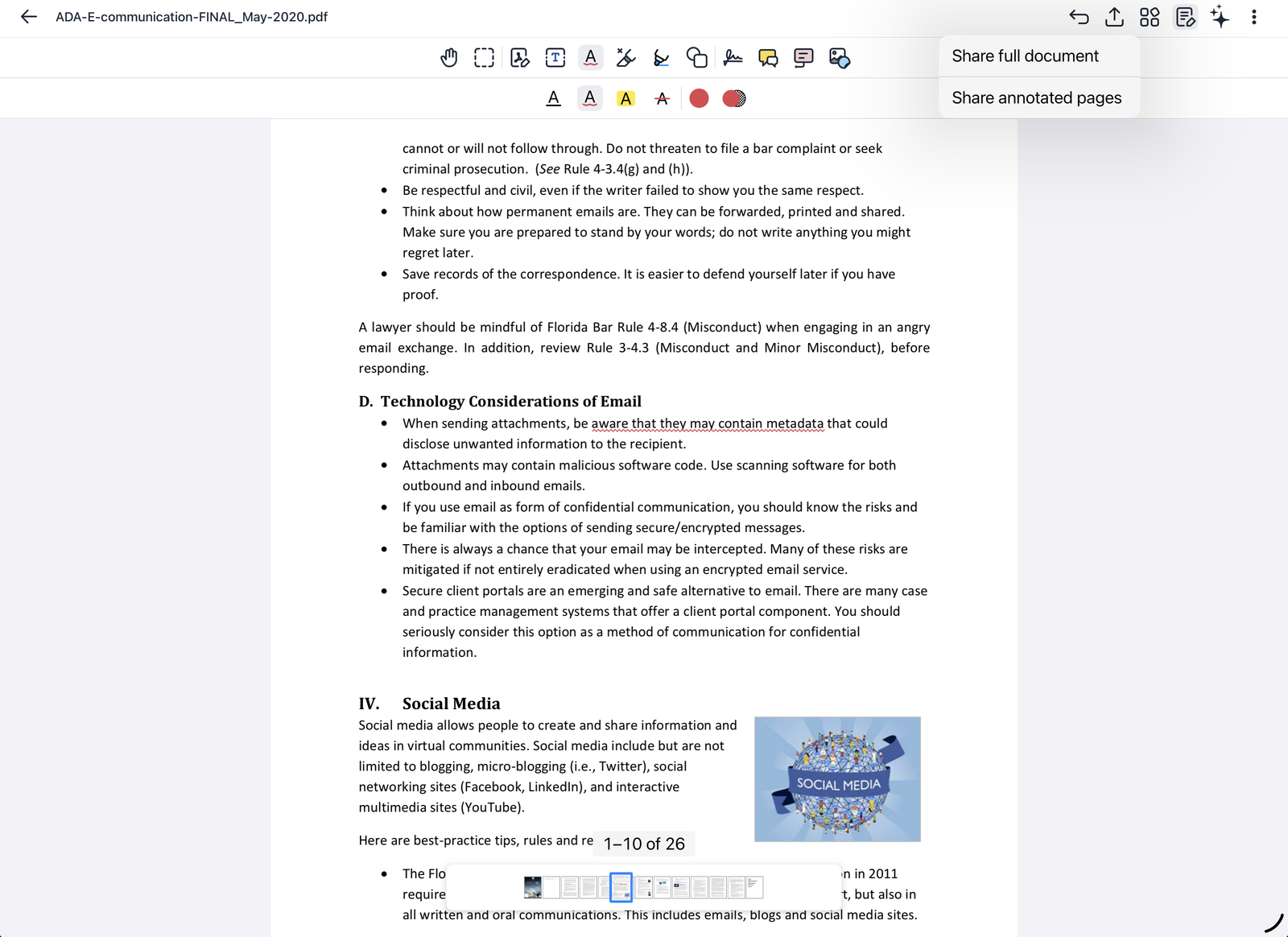 Share full document or only annotated pages