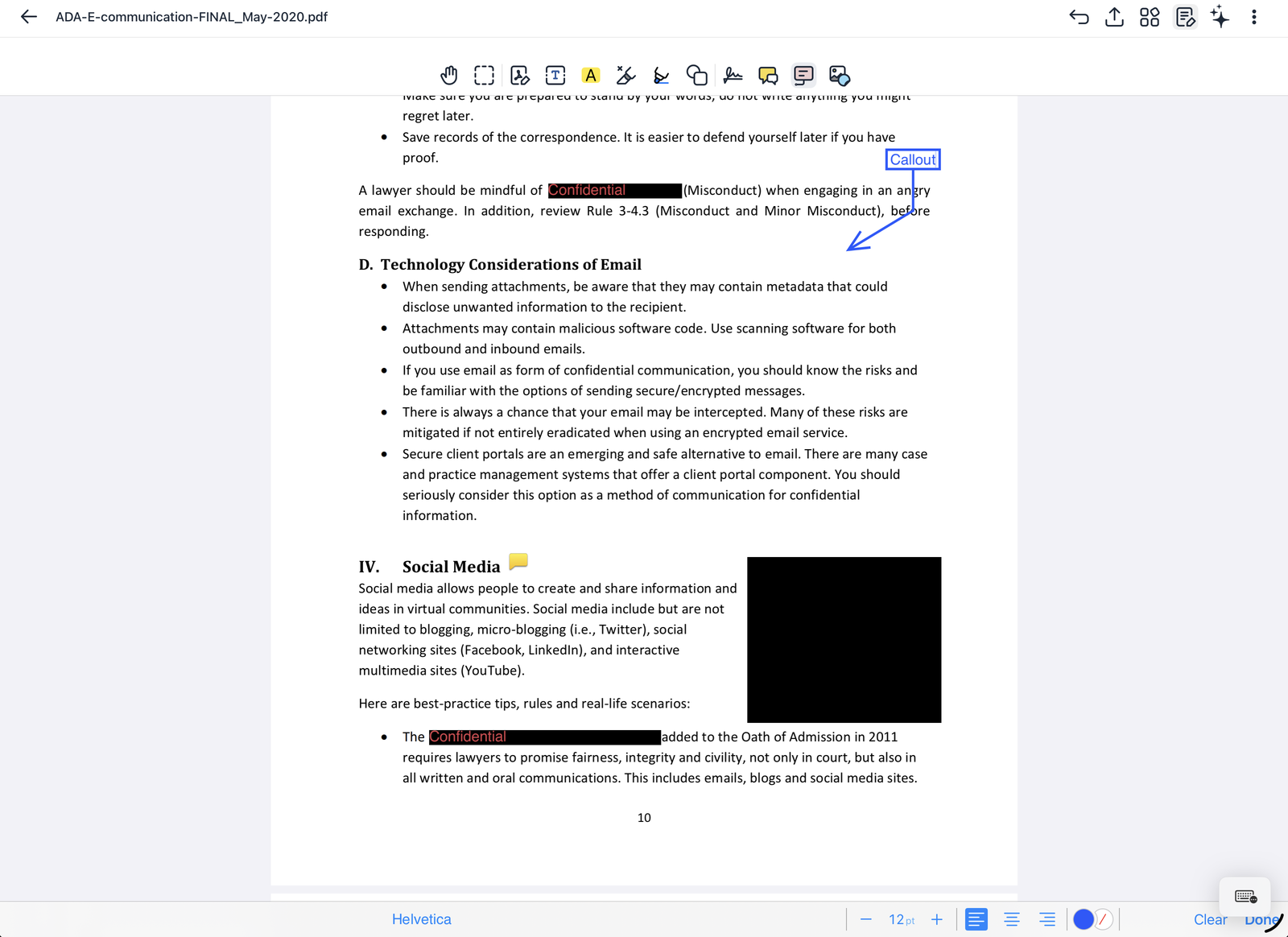 A callout pointing at a paragraph
